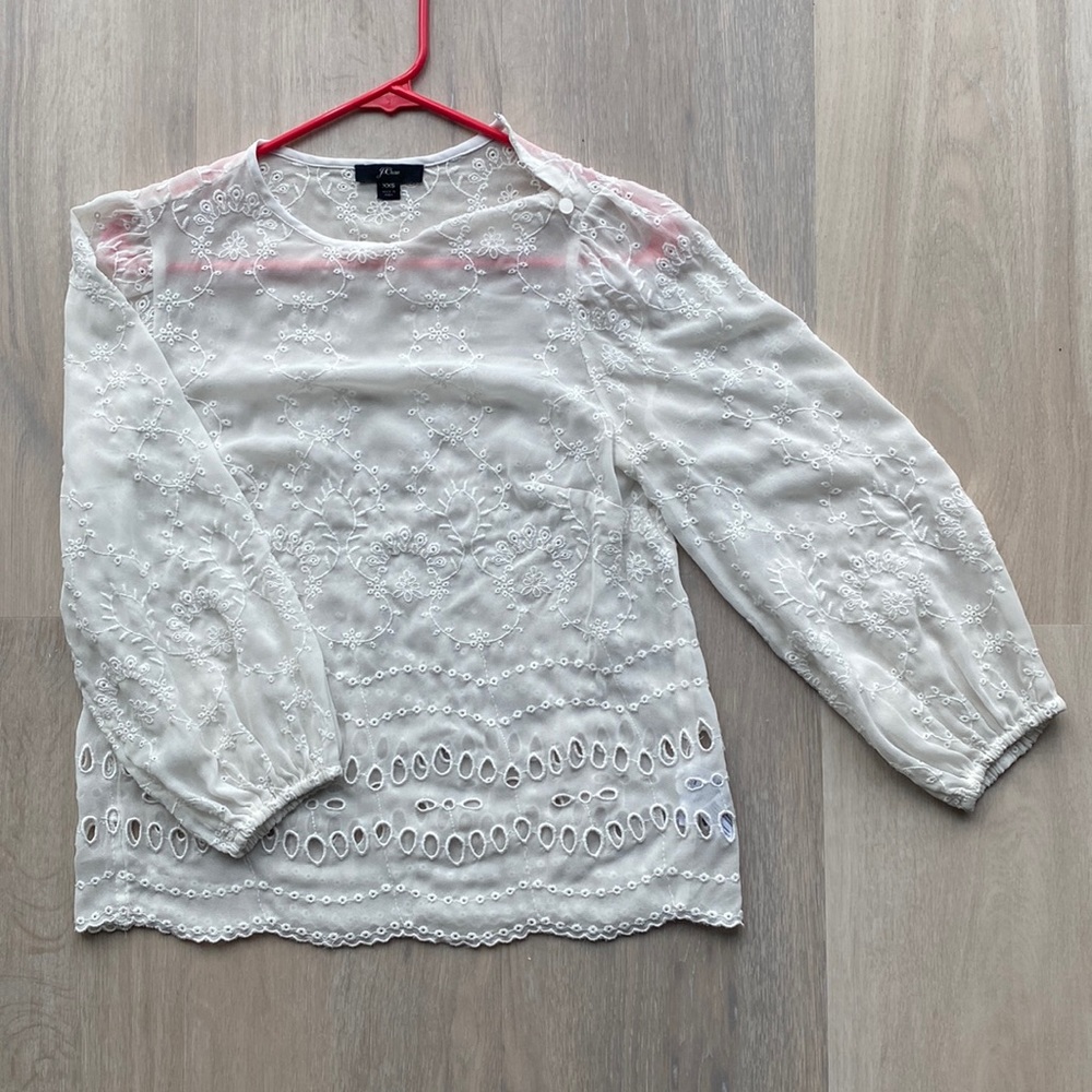 Jcrew white lace blouse